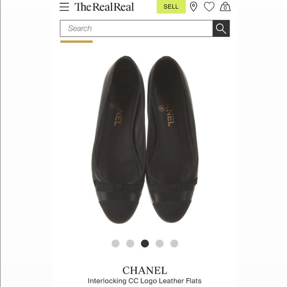 Chanel *Authentic* Interlocking CC Logo Black Crinkle Flats Size Euro 39 - Picture 14 of 14